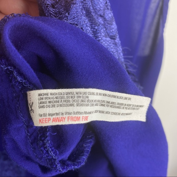 Intimately Free People Eyelash Sleeveless Floral Lace Boho Slip Dress Blue XS - Picture 8 of 9